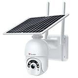 Ctronics Camara de Vigilancia WiFi Exterior Solar con 10000mAh Batería Recargable 1080P PTZ Cámara de Seguridad sin Cables 355°Pan & 95°Tilt...