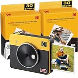 Kodak C300R Mini Shot 3, Camara Fotos Instantaneas con Impresora + 68 Fotos, Formato Cuadrado 76X76 Mm, Conexión Inalámbrica Bluetooth, Compatible...